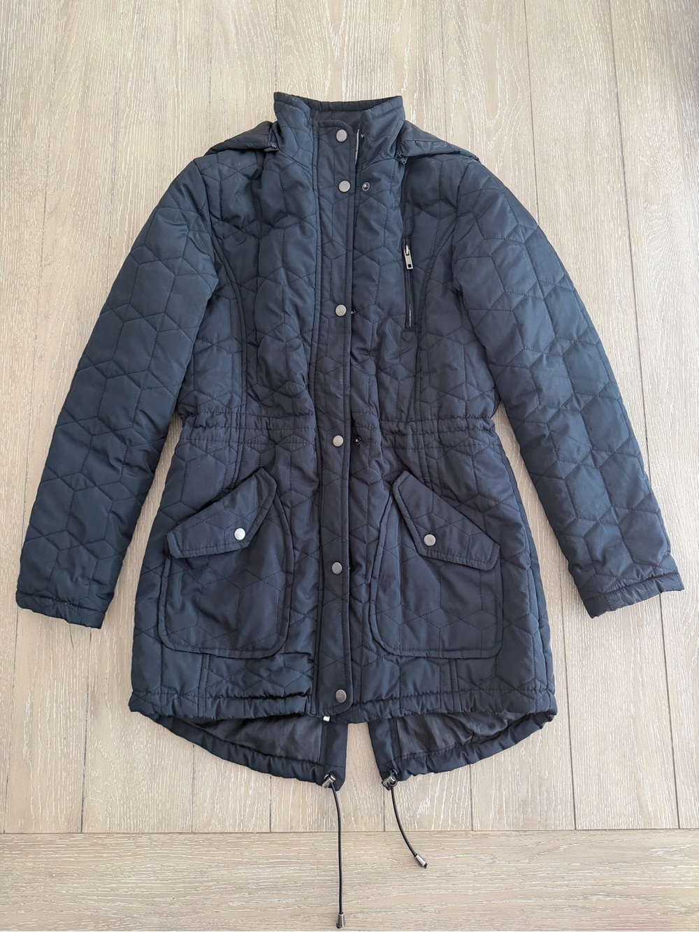 Harve Benard Black Quilted Puffer Parka